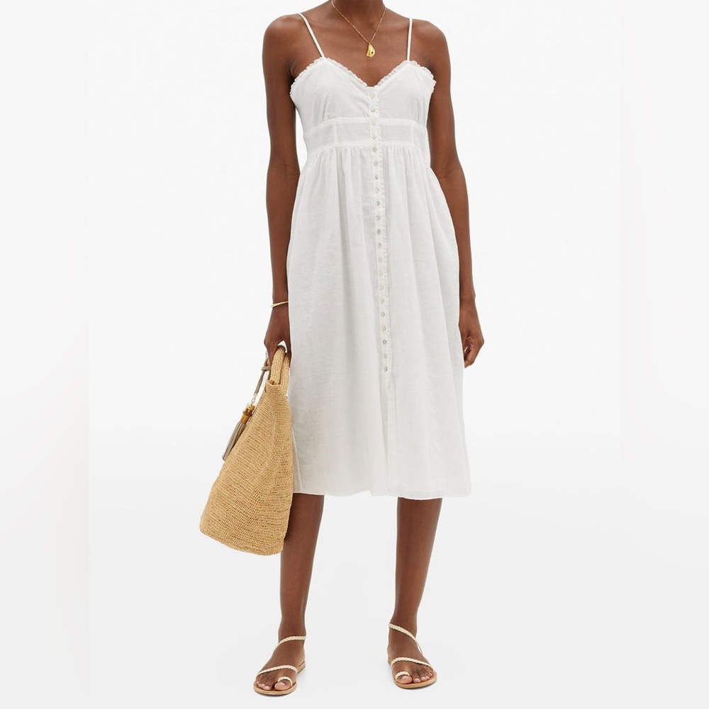 LOUP CHARMANT Avalon Ruffled Cotton-Voile Dress White S